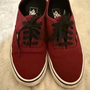 Vans Red Sneakers with Black Laces and Classic Design